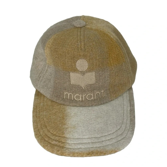Isabel Marant Baseball Cap Women's Yellow Cream Cap Kenka Wool Blend - Picture 1 of 13